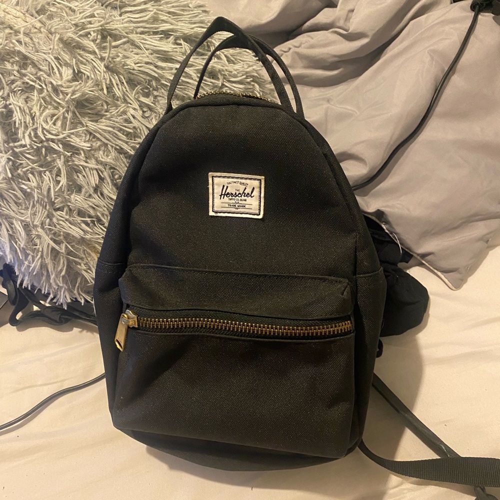 Herschel Supply Company Black Mini Backpack with Gold-Tone Zipper